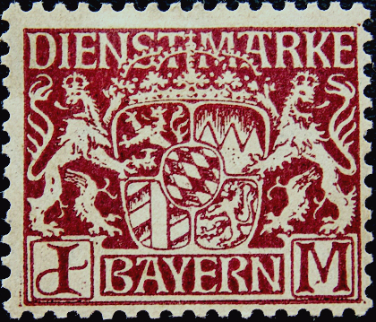 Германия , Бавария 1920 год . Герб Баварии . Каталог 3,50 €.